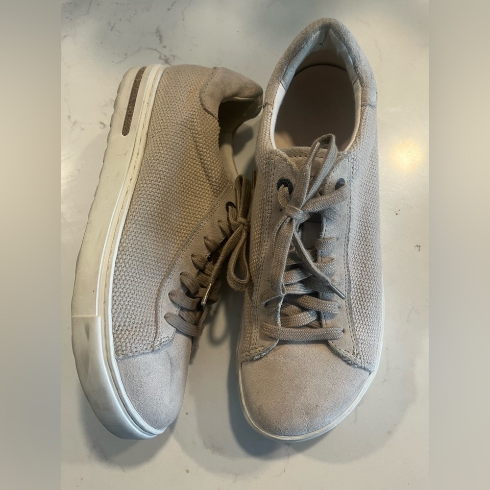 BIRKENSTOCK Bend Low Canvas/Suede Sneakers Sz 9 - 9.5/40 Sandstone